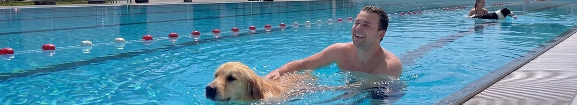 Hond Baas zwemmen HEADER